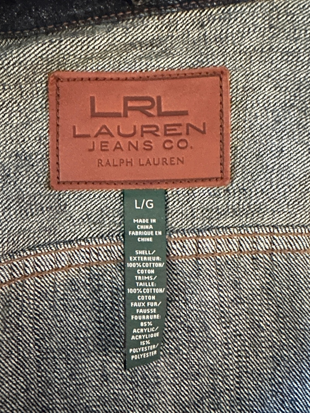 Ralph Lauren Dark Blue Denim Jean Jacket with Embroidered Pockets - Picture 3 of 5